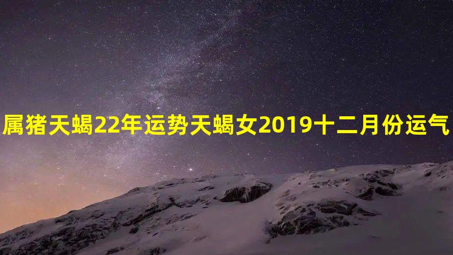 猪天蝎座22年星座天蝎女2019年12月运气