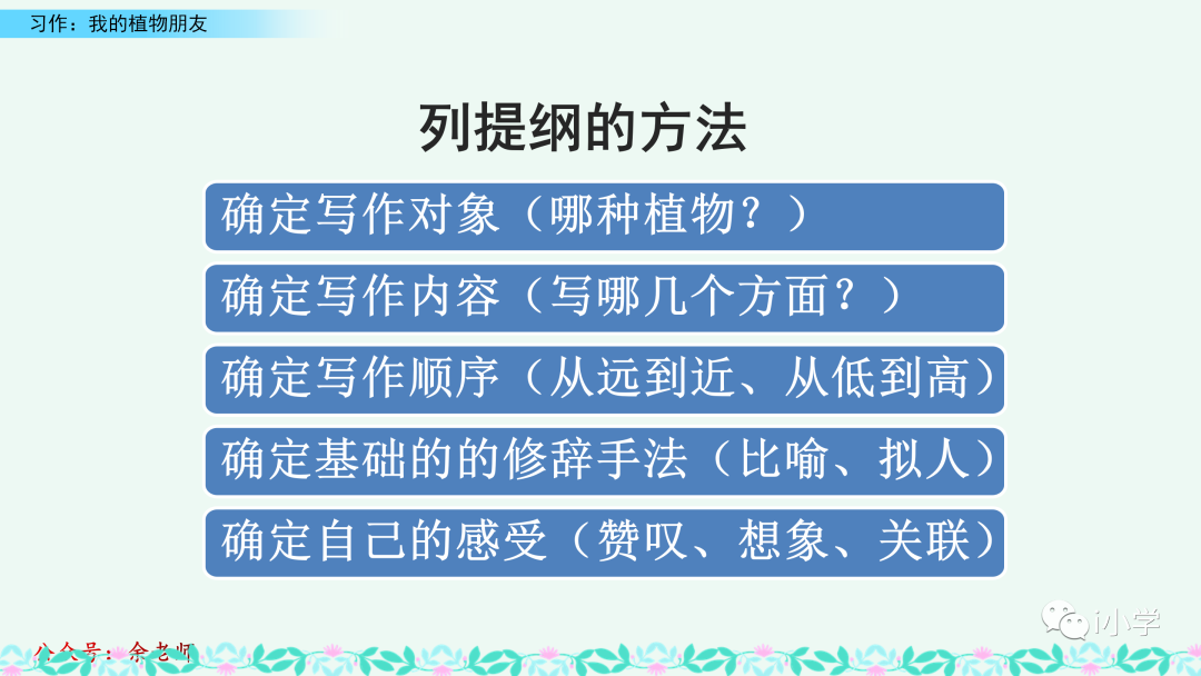 梦见茂盛的植物 自我鉴定
:统编语文三（下）第一单元习作《我的植物朋友》视频讲解+习作指导+范文