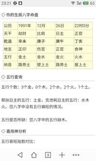 查询五行八字查询表(免费测五行八字查询器)