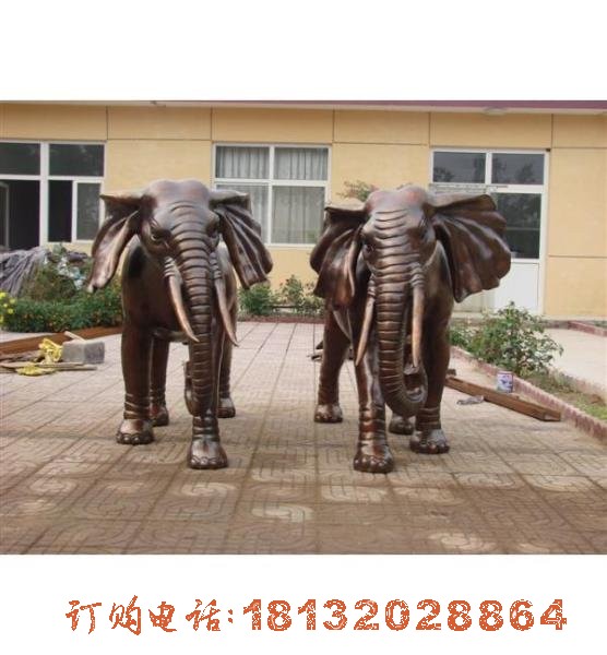 大理石门口大象雕塑