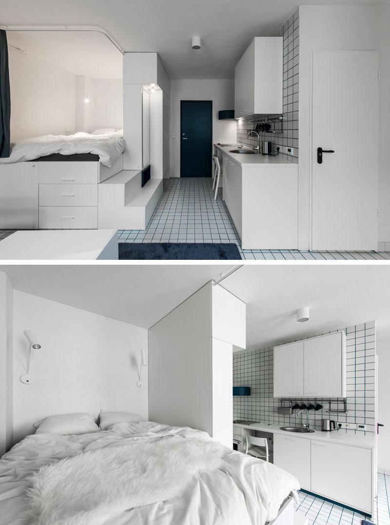 胆小慎入
:小户型公寓设计，太高床头就多出一个衣柜，空间利用的太聪明了吧