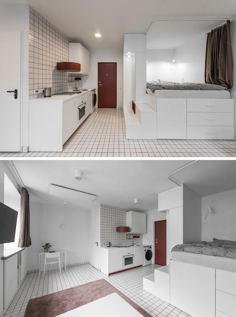 胆小慎入
:小户型公寓设计，太高床头就多出一个衣柜，空间利用的太聪明了吧