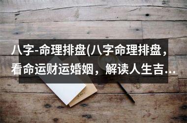 详述
:八字-命理排盘(八字命理排盘，看命运财运婚姻，解读人生吉凶祸福)