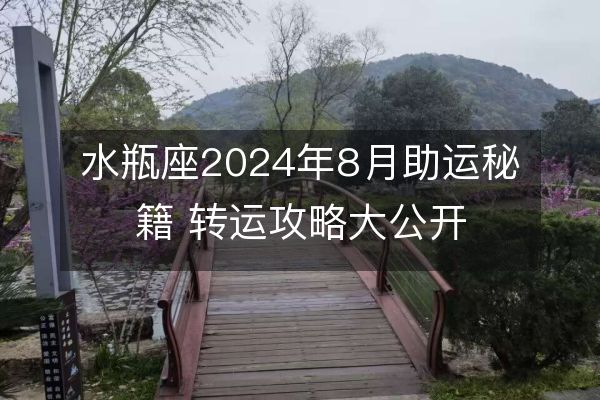 水瓶座2024年8月助运秘籍 转运攻略大公开